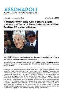 Assonapoli_ll regista americano Abel Ferrara ospite d’onore del Terra di Siena International Film Festival 26 esima edizione _page-0001